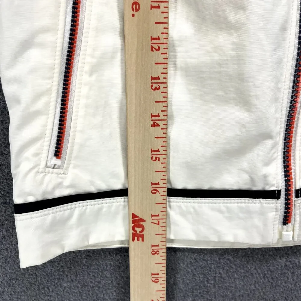 Lands End Kids Jacket Medium 5-6 White Full‎ Zip Hooded Pockets Lightweight